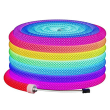 360° RGB Woven-Style Neon LED Light Strip | 5V Flexible Silicone Tube | Waterproof, Full-View Illumination, Plug & Play Kit with Controller (5m / 20 Rolls Options)