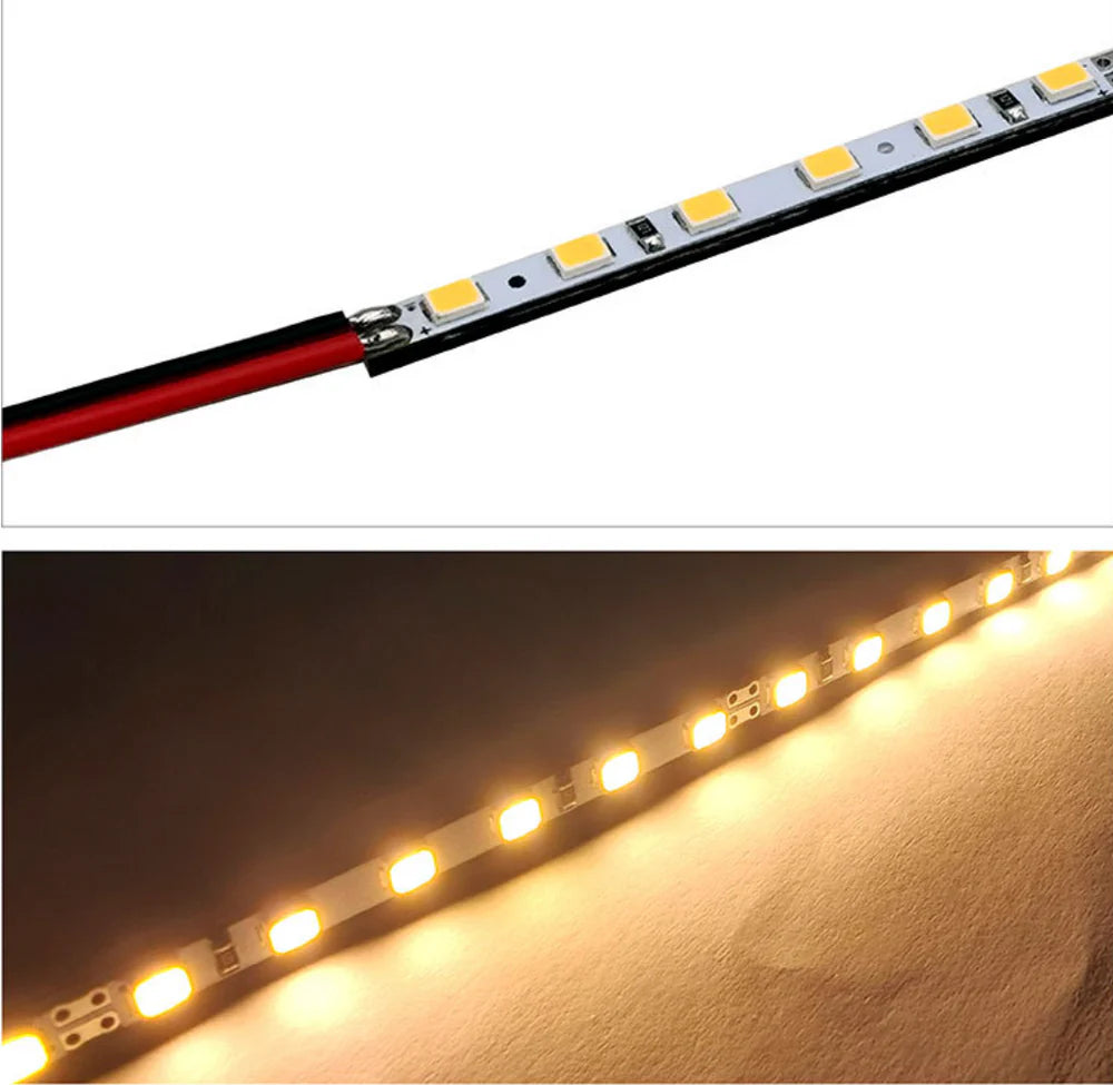 SMD2835 4MM Wide Rigid LED Strip Light, DC12V / 24V 12W/M 120 LEDs/M 4mm PCB 1Meter Length, Warm White / Natural White / Daylight White / Cool White / Blue / Red / Green High Brightness Indoor Lighting, 50PCS / 500PCS