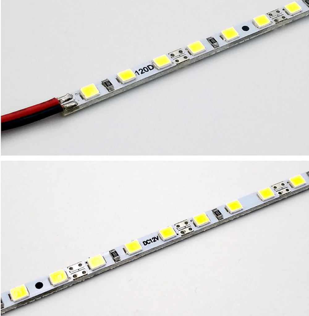 SMD2835 4MM Wide Rigid LED Strip Light, DC12V / 24V 12W/M 120 LEDs/M 4mm PCB 1Meter Length, Warm White / Natural White / Daylight White / Cool White / Blue / Red / Green High Brightness Indoor Lighting, 50PCS / 500PCS