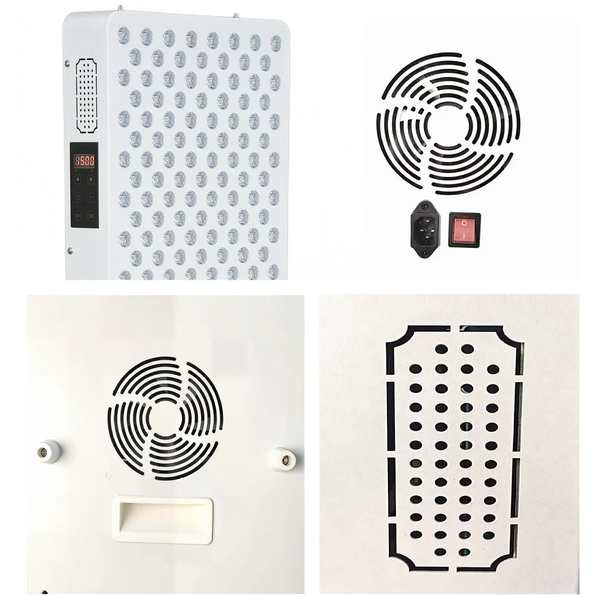 ALL-PRO Series Large Panel Infrared Therapy Lamp – 600W / 800W | Dual Chip Red Light & Infrared | Touch Control with Timer & Pulse Dimming | 30° Lens | AC85–265V | Included Hanging Rope, Protective Goggles | for Skin | US / EU / UK / AU Plug