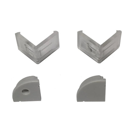 V Shape LED Channel - V02-A 12mm Silver / Black Aluminum Profile | Milky White Cover | Heavy-Duty LED Mounting Track – 1m / 2m / 3m | 50 / 100-Pack