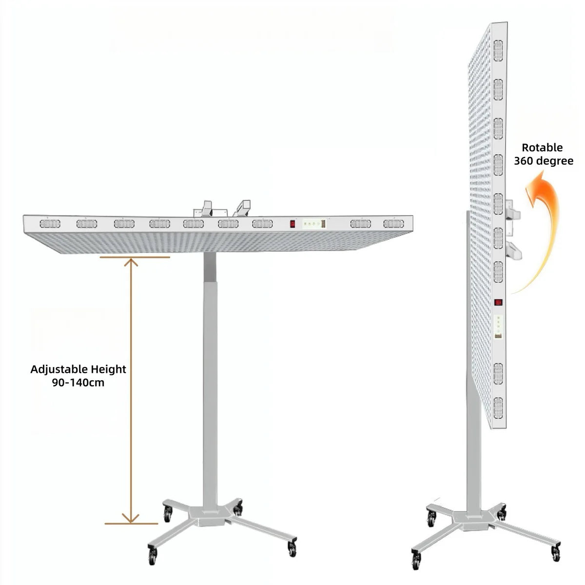 ALL-PRO Series Heavy Duty Panel Infrared Therapy Lamp – 1000W / 1250W | Dual Chip Red Light & Infrared | Touch Control with Timer & Pulse Dimming | 30° Lens | AC85–265V | Included Protective Goggles | for Skin | US / EU / UK / AU Plug