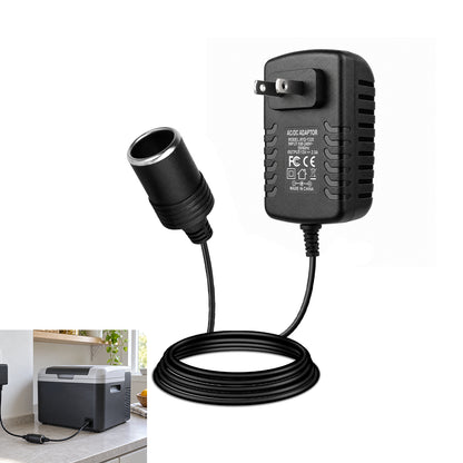 DC 12V Cigarette Lighter Power Supply Adapter 12W–36W, AC 100–240V Input Converter Transformer with US Plug - for Car Accessories, Pumps, Coolers and LED Lights