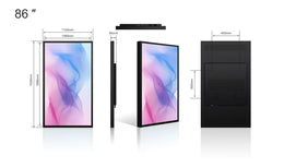 86" Single-Sided 2500nits High Bright Front Window LCD Advertising Display, Android RK3568 2G+32G, Non-Touch, Cloud/APP/USB, Wall-Mount/Floor Stand/Suspended Installation
