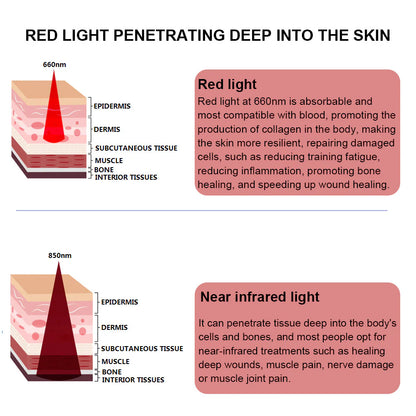50W Infrared Therapy Lamp – Red Light 655–665nm & IR 850–860nm | Dimmable & Timer | AC100–240V | Aluminum Alloy + PC Cover | for Skin & Muscle | Blue Stand / Desktop Stand | Included Controller, Protective Goggles | US / EU / UK / AU Plug