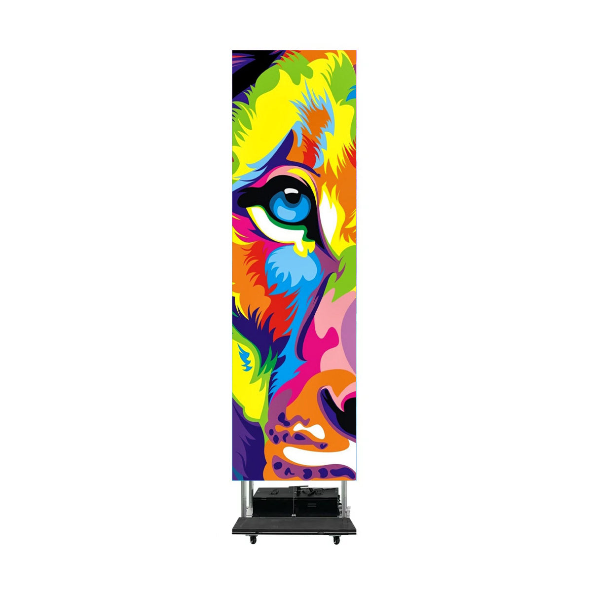 LEP-M Series Foldable & Liftable LED Digital Signage Poster | 1×4m Indoor Kit | P3.9mm | Remote-Controlled Rolling Case Display