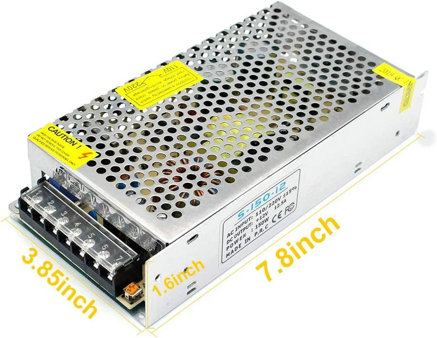 DC 12V/24V 60W–240W Industrial Switching Power Supplies, AC 110/220V Input, Constant Voltage LED Driver Transformer, Metal Case with Screw Terminals, CE/FCC/RoHS Certified