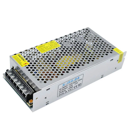 DC 12V/24V 60W–240W Industrial Switching Power Supplies, AC 110/220V Input, Constant Voltage LED Driver Transformer, Metal Case with Screw Terminals, CE/FCC/RoHS Certified