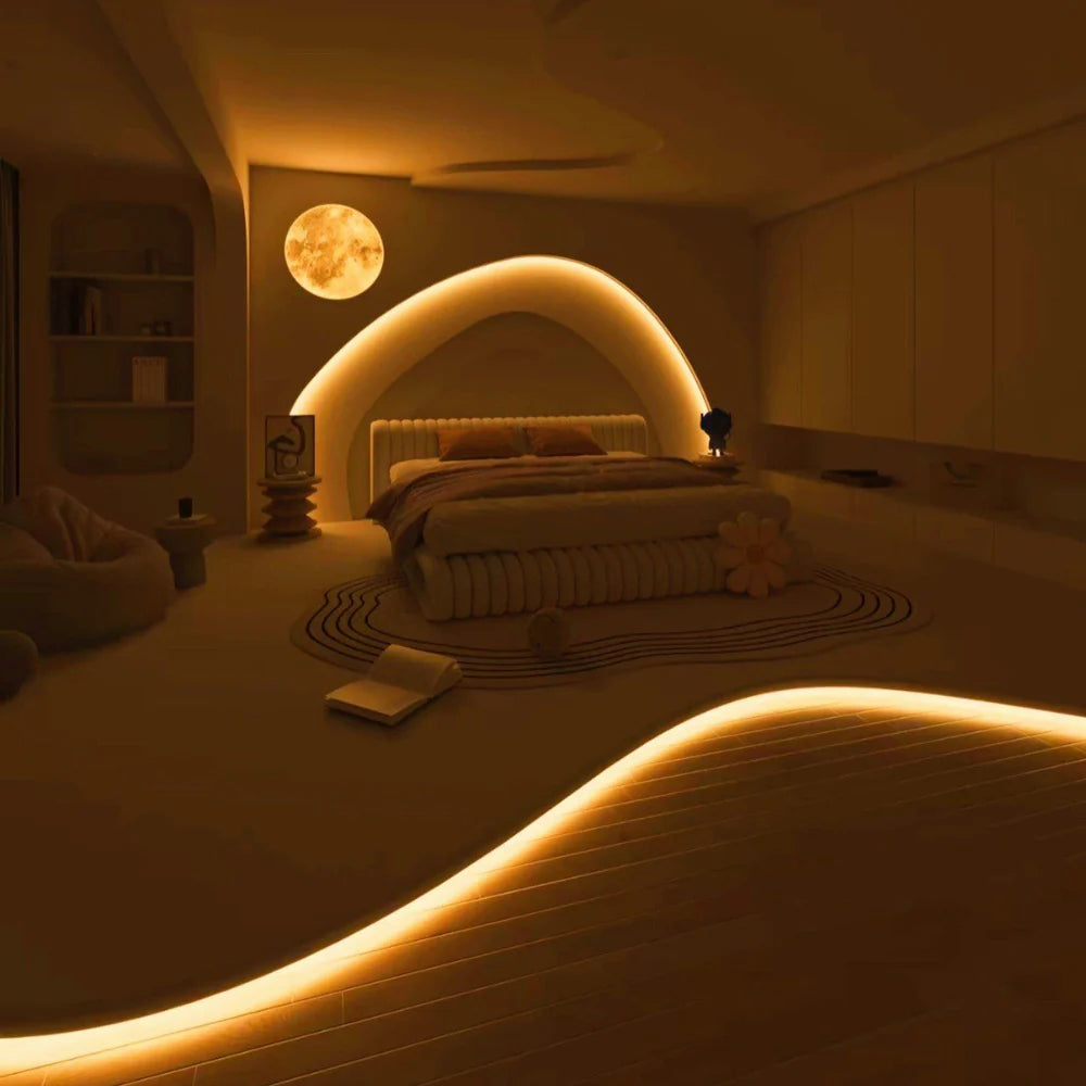 FCOB Flexible LED Strip Light | 5m (16.4ft) Roll | CRI90 | 3000K / 4000K / 6000K | 320 / 480 LEDs per Meter | 8W / 10W | 12V / 24V | 8mm Wide | Dimmable Indoor IP00 LED Ribbon