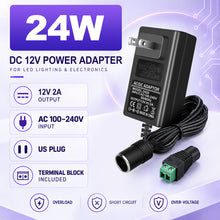 DC 12V Cigarette Lighter Power Supply Adapter 24W/36W, AC 100–240V Input Converter Transformer with US Plug - for Car Accessories, Pumps, Coolers and LED Lights