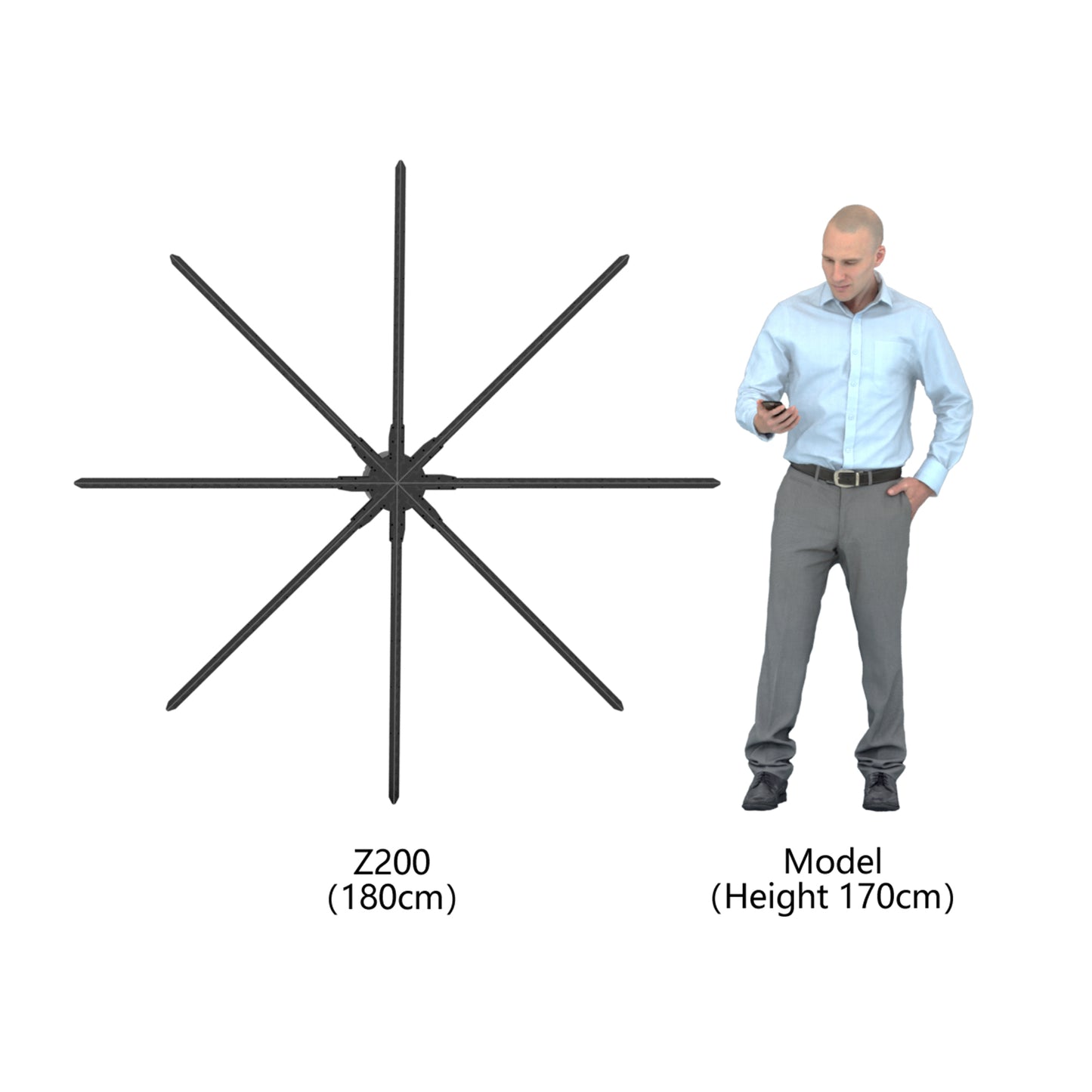 FL Series 130cm to 196cm (51.2–77.2 inch) | 3D Hologram LED Display | Large Size | Cloud Control (AS) | Large Hologram Fan | Fan Only / Dual-Pole Mobile Stand | 8 Blades