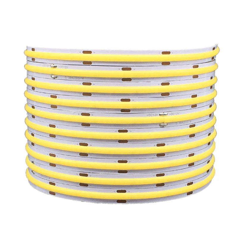 8MM Wide COB Flexible LED Strip Light - 12V / 24V | 8mm PCB | 320 / 480 / 512 LEDs/M | CRI 80+ | Dot-Free Continuous Lighting | Non-Waterproof | 3000K / 4000K / 6500K / Red / Blue / Green / Pink / Yellow | for Cabinets,Kitchen Office Lighting | 50/500M