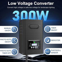 300W / 400W Outdoor Low Voltage Transformer, 120V to 12V/14V AC, Timer & Internal Photocell, Single Zone,Outdoor Lighting Power Supply for Yard, Garden & Patio Lighting