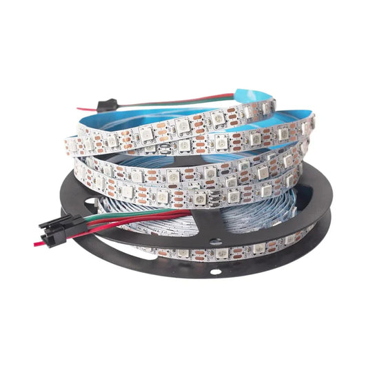 DC5V WS2812B RGBIC LED Strip Light - SMD5050 Individually Addressable | 10mm PCB | White PCB | 30 / 60 / 96 LEDs/M | IP00 / IP65 / IP67 | Flowing Multicolor LED Strip for Party, Decoration, Home DIY Lighting Projects | 50/500M