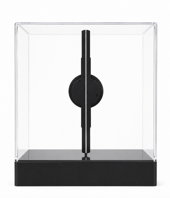 FL Series 18cm to 42cm (7.1–16.5 inch) | 3D Hologram LED Display | Small Size | Asynchronous Control | 3D LED Display Fan | Transparent Square Protective Housing | 2 Blades