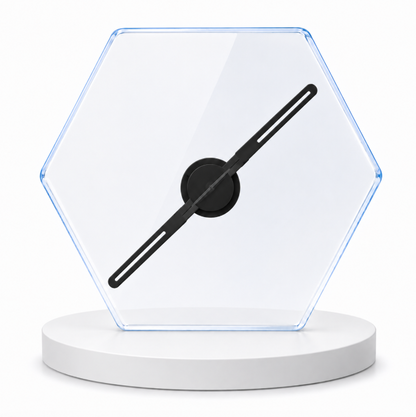 FL Series 18cm to 42cm (7.1–16.5 inch) | 3D Hologram LED Display | Small Size | Asynchronous Control | 3D LED Display Fan | Transparent Square Protective Housing | 2 Blades