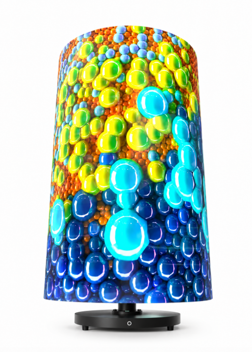 CYL Series 50cm (19.7 inch) | 3D Hologram LED Display | Medium Size | Cylinder Fan Cloud Control (AS) | Commercial Hologram Display | Transparent Cylindrical Protective Cover with Mobile Base | 4 Blades | Mobile Base Included & Power Adapter Included