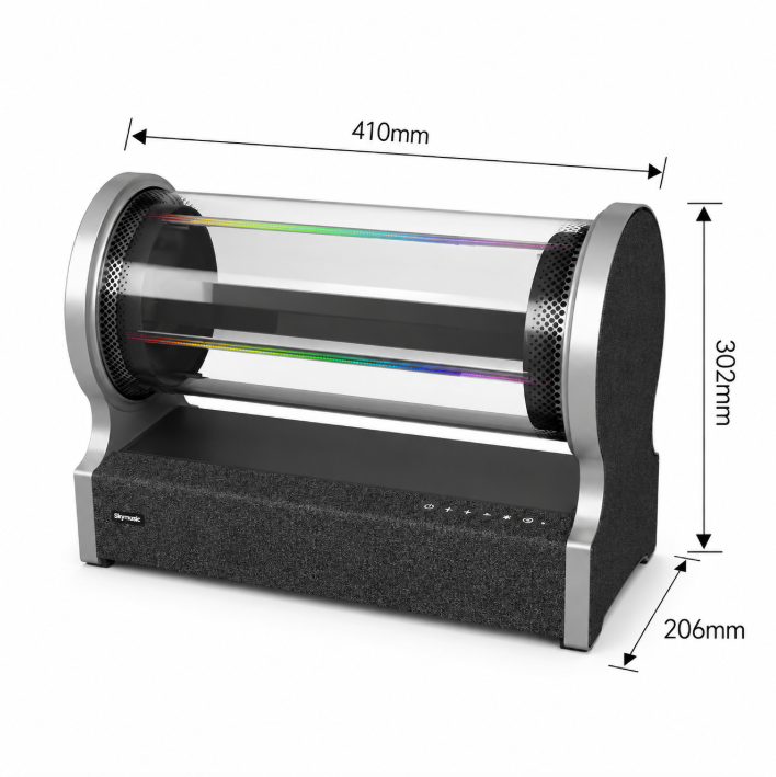CYL Series 20cm (7.9 inch) | 3D Hologram LED Display | Medium Size | Cylinder Fan Cloud Control (AS) | 3D LED Display Fan | Bluetooth Speaker with 360° Lyrics Display | WiFi & Bluetooth Support