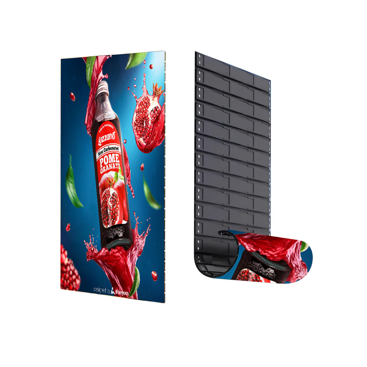 LEP-RS Series Rollable LED Digital Signage Poster | 500×1000mm | P2.6 / P1.95 / P1.53 / P1.25 | Flexible, Lightweight & Portable | Hanging or Magnetic Installation Supported