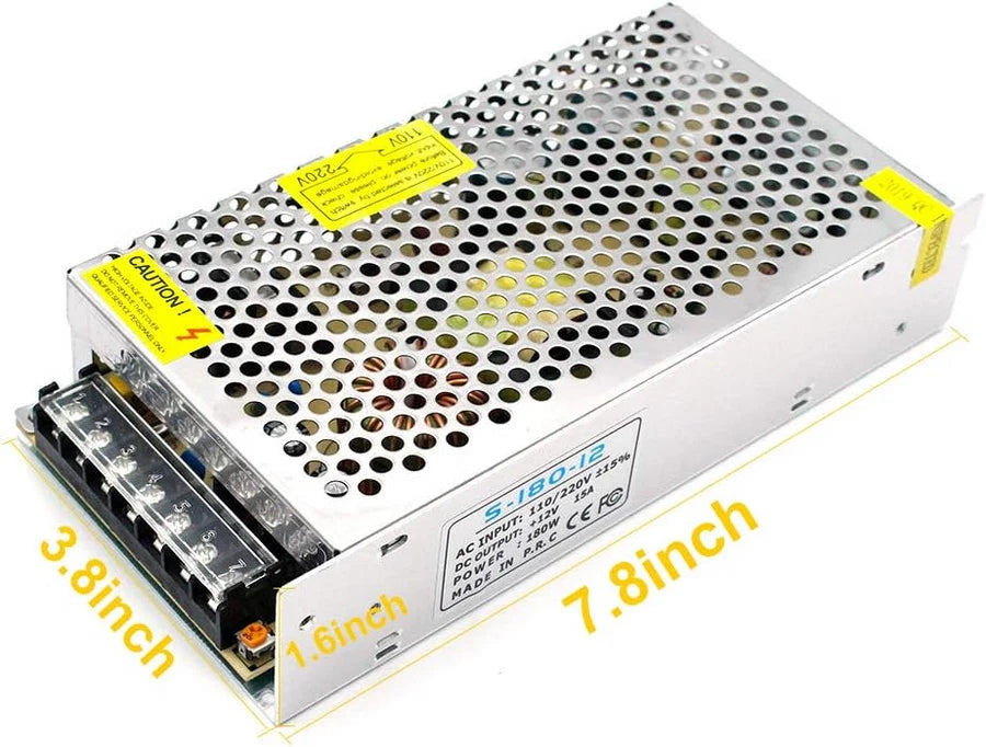 DC 12V/24V 60W–240W Industrial Switching Power Supplies, AC 110/220V Input, Constant Voltage LED Driver Transformer, Metal Case with Screw Terminals, CE/FCC/RoHS Certified