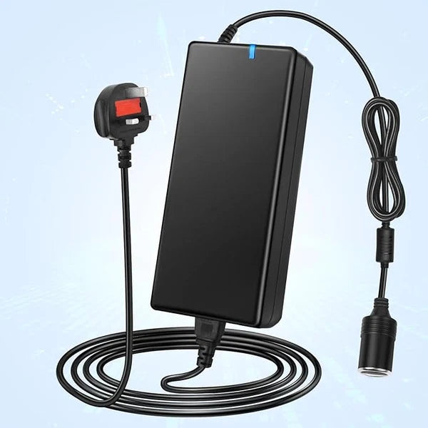 AC 100–240V Input LED Power Adapter Cigarette Lighter Converter Transformer 60W–120W DC 12V with UK Plug for Car Accessories, Tire Inflators, Portable Coolers, Car Vacuum Cleaners and Automotive Equipment, 1-Pack/10-Pack
