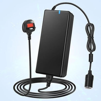 AC 100–240V Input LED Power Adapter Cigarette Lighter Converter Transformer 60W–120W DC 12V with UK Plug for Car Accessories, Tire Inflators, Portable Coolers, Car Vacuum Cleaners and Automotive Equipment, 1-Pack/10-Pack