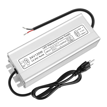 120W Outdoor Waterproof Power Supplies, 12V/24V/36V/48V Output, 90-265V / 90-140V / 175-265V Input, Single Output, Aluminum Housing, Outdoor Lighting Projects, CE/RoHS/FCC Certified, US/UK/EU Plug, 1-Pack / 10-Pack