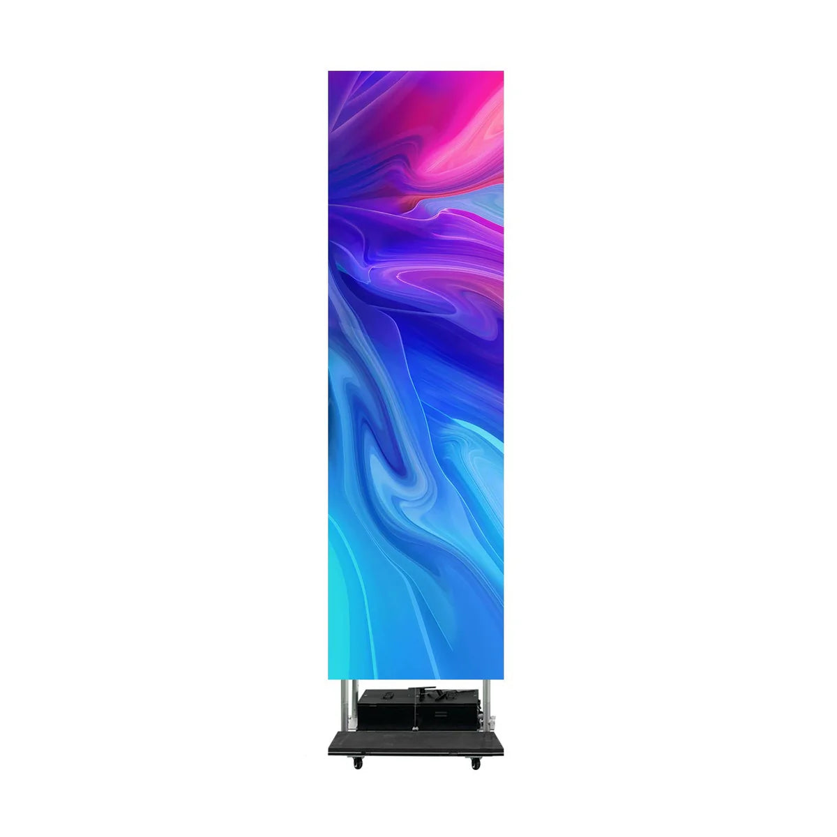 LEP-M Series Foldable & Liftable LED Digital Signage Poster | 1×4m Indoor Kit | P3.9mm | Remote-Controlled Rolling Case Display