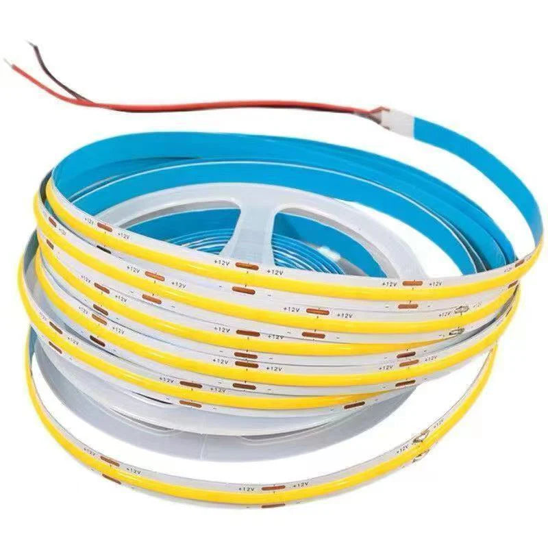 FCOB Flexible LED Strip Light | 5m (16.4ft) Roll | CRI90 | 3000K / 4000K / 6000K | 320 / 480 LEDs per Meter | 8W / 10W | 12V / 24V | 8mm Wide | Dimmable Indoor IP00 LED Ribbon