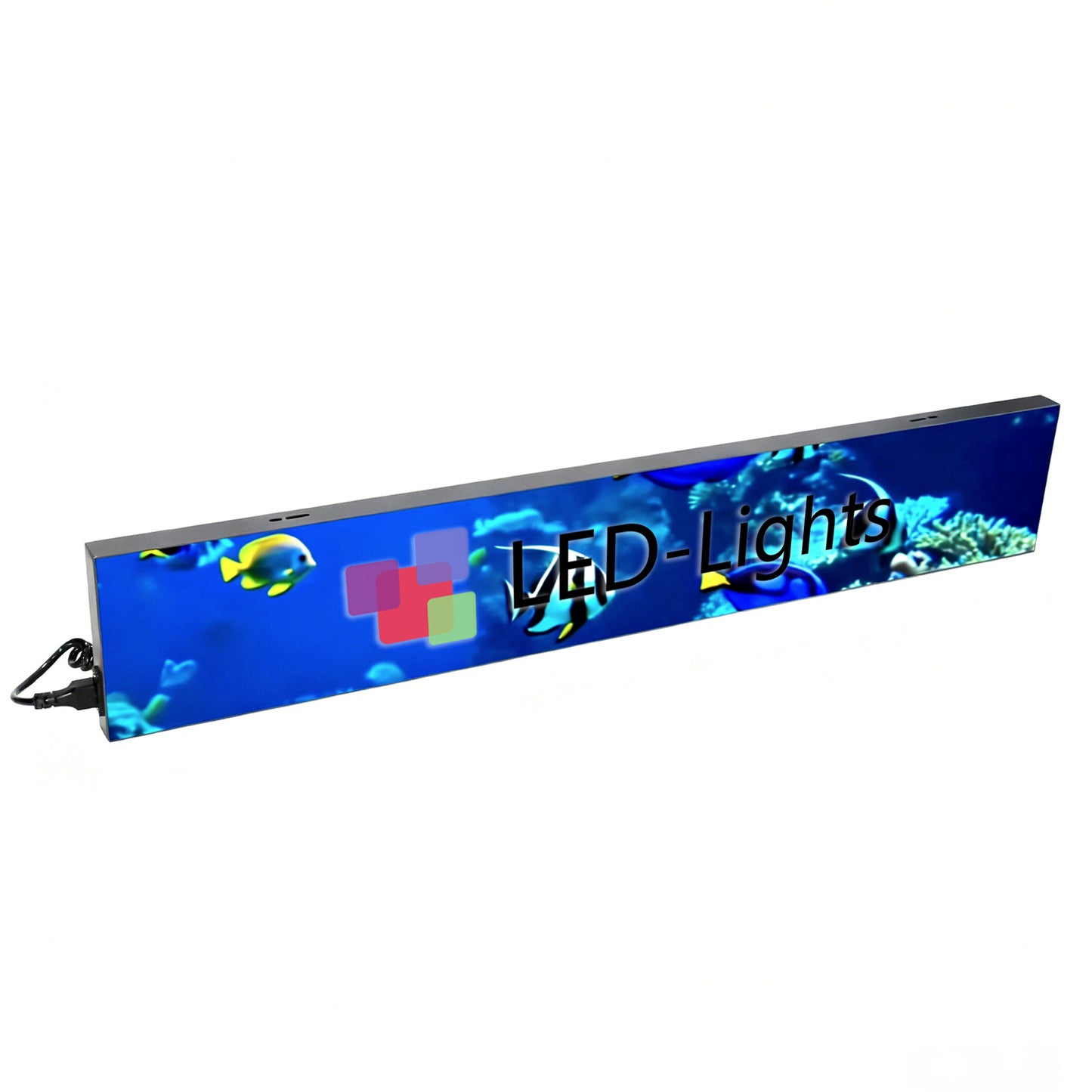 LFL-S Series Frameless LED Shop Display – P1.86 · 160×960mm | Mirror Finish LED Screen, Seamless with Modern Shop Décor