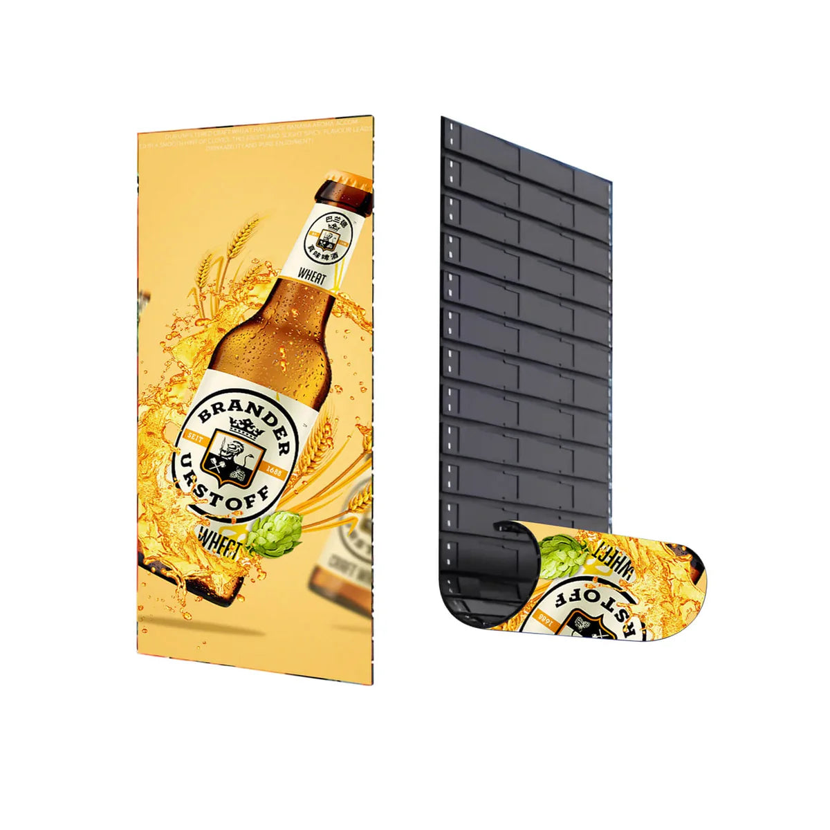 LEP-RS Series Rollable LED Digital Signage Poster | 500×1000mm | P2.6 / P1.95 / P1.53 / P1.25 | Flexible, Lightweight & Portable | Hanging or Magnetic Installation Supported