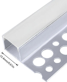 One-Sided Drywall LED Aluminum Profiles – for 1–12mm LED Strip Plaster-in Recessed Profile | Silver | Milky White Cover | 1m / 2m / 3m | 50 / 100-Pack