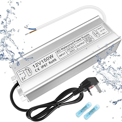 150W Outdoor Waterproof Power Supplies, 12V/24V/36V/48V Output, 90-265V / 90-140V / 175-265V Input, Single Output, Aluminum Housing, Outdoor Lighting Projects, CE/RoHS/FCC Certified, US/UK/EU Plug, 1-Pack / 10-Pack