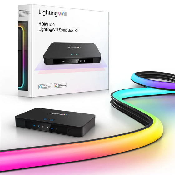 LightingWill CST2 HDMI 2.0 Sync Box Kit – Immersive TV Backlight for an Enhanced Viewing Experience