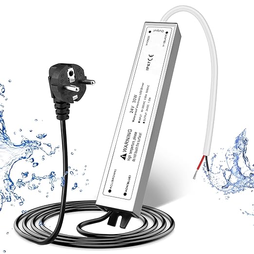 30W Outdoor Waterproof Power Supplies, 12V/24V Output, 90-265V Input, Single Output, Aluminum Housing, Outdoor Lighting Projects, CE/RoHS/FCC Certified, US/UK/EU Plug, 1-Pack / 10-Pack