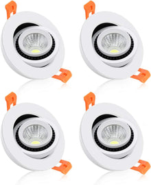 Core-3 Series Eyeball Gimbal COB LED Downlight – White Housing – TRIAC Dimmable – 3W/5W/7W – 50-Pack/100-Pack – 3000K–6000K – 100–130V / 200–240V