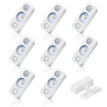LightingWill Rechargeable LED Motion Sensor Lights (8-Pack) | Warm White / Pure White, Stick-On Cabinet & Closet Lights, USB Charging, No Wiring Needed
