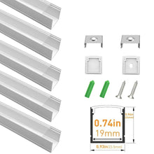 U Shape LED Channel - U06-A 20mm Silver / Black Aluminum Profile | Milky White Cover | Heavy-Duty LED Mounting Track – 1m / 2m / 3m | 50 / 100-Pack