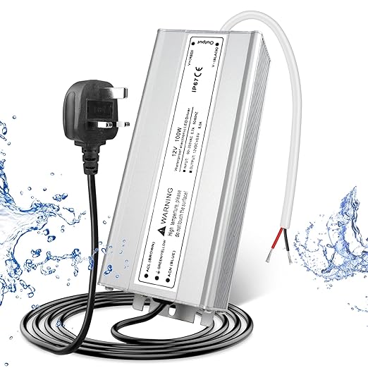 100W Outdoor Waterproof Power Supplies, 12V/24V/36V/48V Output, 90-265V / 90-140V / 175-265V Input, Single Output, Aluminum Housing, Outdoor Lighting Projects, CE/RoHS/FCC Certified, US/UK/EU Plug, 1-Pack / 10-Pack