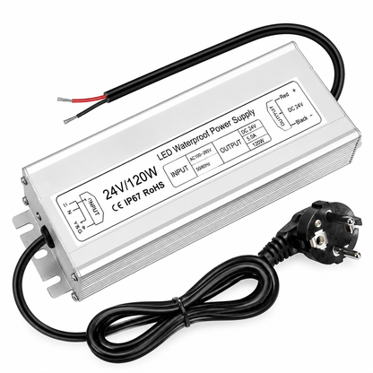 120W Outdoor Waterproof Power Supplies, 12V/24V/36V/48V Output, 90-265V / 90-140V / 175-265V Input, Single Output, Aluminum Housing, Outdoor Lighting Projects, CE/RoHS/FCC Certified, US/UK/EU Plug, 1-Pack / 10-Pack
