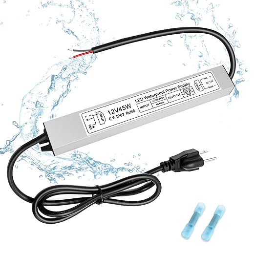 45W Outdoor Waterproof Power Supplies, 12V Output, 90-265V Input, Single Output, Aluminum Housing, Outdoor Lighting Projects, CE/RoHS/FCC Certified, US/UK/EU Plug, 1-Pack / 10-Pack