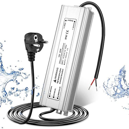 80W Outdoor Waterproof Power Supplies, 12V/24V/36V/48V Output, 90-265V Input, Single Output, Aluminum Housing, Outdoor Lighting Projects, CE/RoHS/FCC Certified, US/UK/EU Plug, 1-Pack / 10-Pack