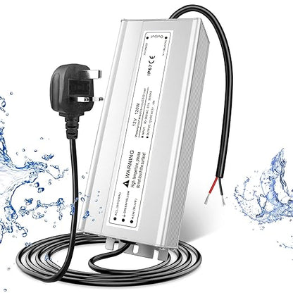 120W Outdoor Waterproof Power Supplies, 12V/24V/36V/48V Output, 90-265V / 90-140V / 175-265V Input, Single Output, Aluminum Housing, Outdoor Lighting Projects, CE/RoHS/FCC Certified, US/UK/EU Plug, 1-Pack / 10-Pack