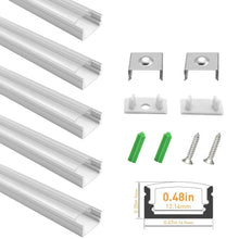 U Shape LED Channel - U02-A 12mm Silver / Black Aluminum Profile | Milky White Cover | Heavy-Duty LED Mounting Track – 1m / 2m / 3m | 50 / 100-Pack