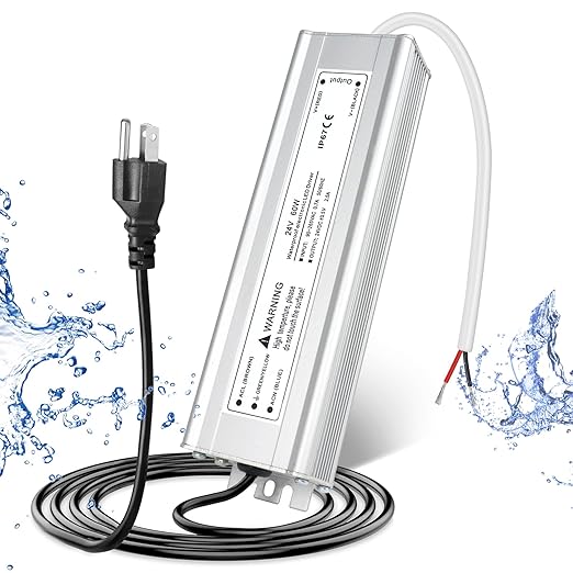 60W Outdoor Waterproof Power Supplies, 12V/24V/36V/48V Output, 90-265V / 90-140V Input, Single Output, Aluminum Housing, Outdoor Lighting Projects, CE/RoHS/FCC Certified, US/UK/EU Plug, 1-Pack / 10-Pack