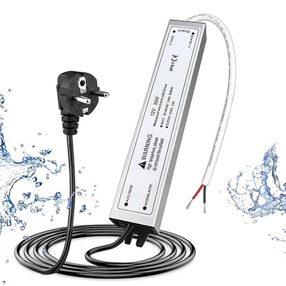 30W Outdoor Waterproof Power Supplies, 12V/24V Output, 90-265V Input, Single Output, Aluminum Housing, Outdoor Lighting Projects, CE/RoHS/FCC Certified, US/UK/EU Plug, 1-Pack / 10-Pack
