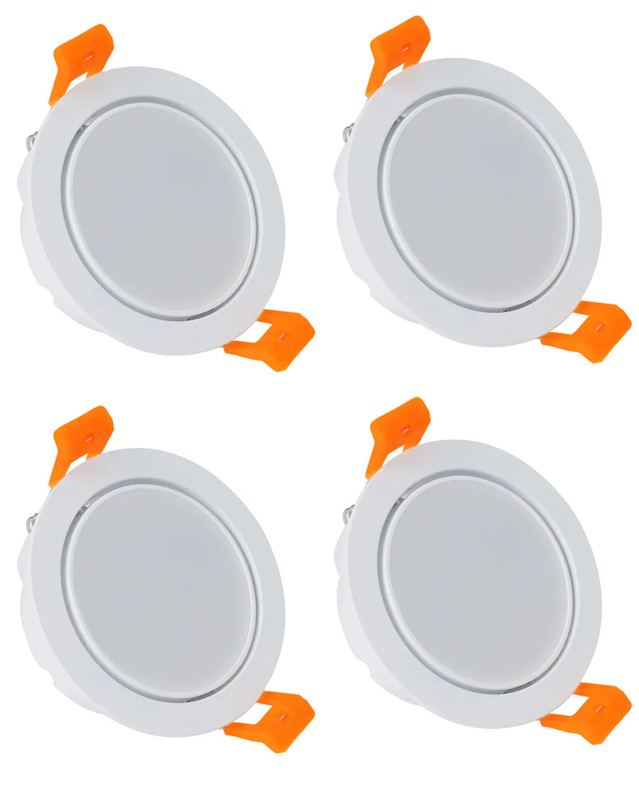 Core-5 Series Adjustable Ultra-Thin Frosted LED Downlight – White Housing – TRIAC Dimmable – 5W (3″ Cut-out) – 50-Pack/100-Pack – 3000K–6000K – 100–130V / 200–240V