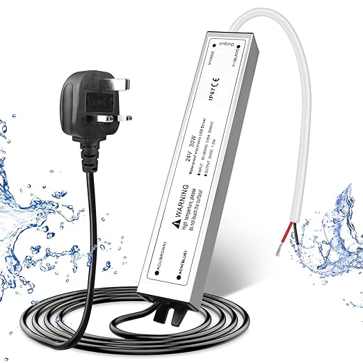 30W Outdoor Waterproof Power Supplies, 12V/24V Output, 90-265V Input, Single Output, Aluminum Housing, Outdoor Lighting Projects, CE/RoHS/FCC Certified, US/UK/EU Plug, 1-Pack / 10-Pack