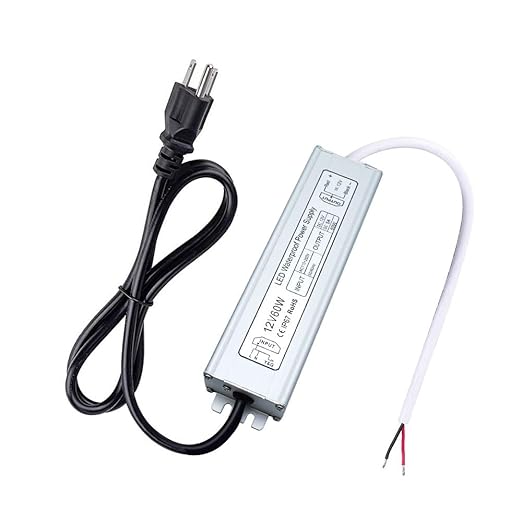 60W Outdoor Waterproof Power Supplies, 12V/24V/36V/48V Output, 90-265V / 90-140V Input, Single Output, Aluminum Housing, Outdoor Lighting Projects, CE/RoHS/FCC Certified, US/UK/EU Plug, 1-Pack / 10-Pack