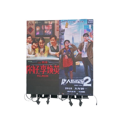 LEP-M Series Foldable LED Digital Signage Poster | 1×2.25m All-in-One Mobile Case | P3.9mm Indoor | Remote-Lift LED Display System